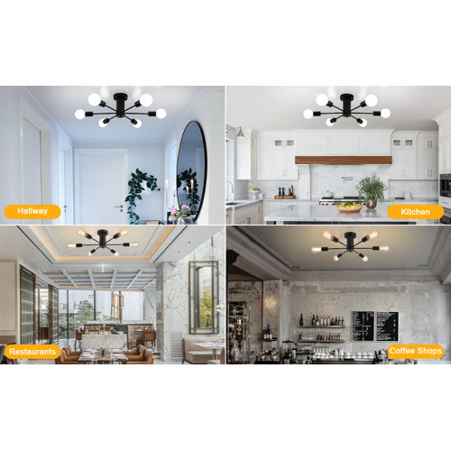 Wrought Studio Annasofia Dimmable Modern Linear Chandelier Sputnik Semi